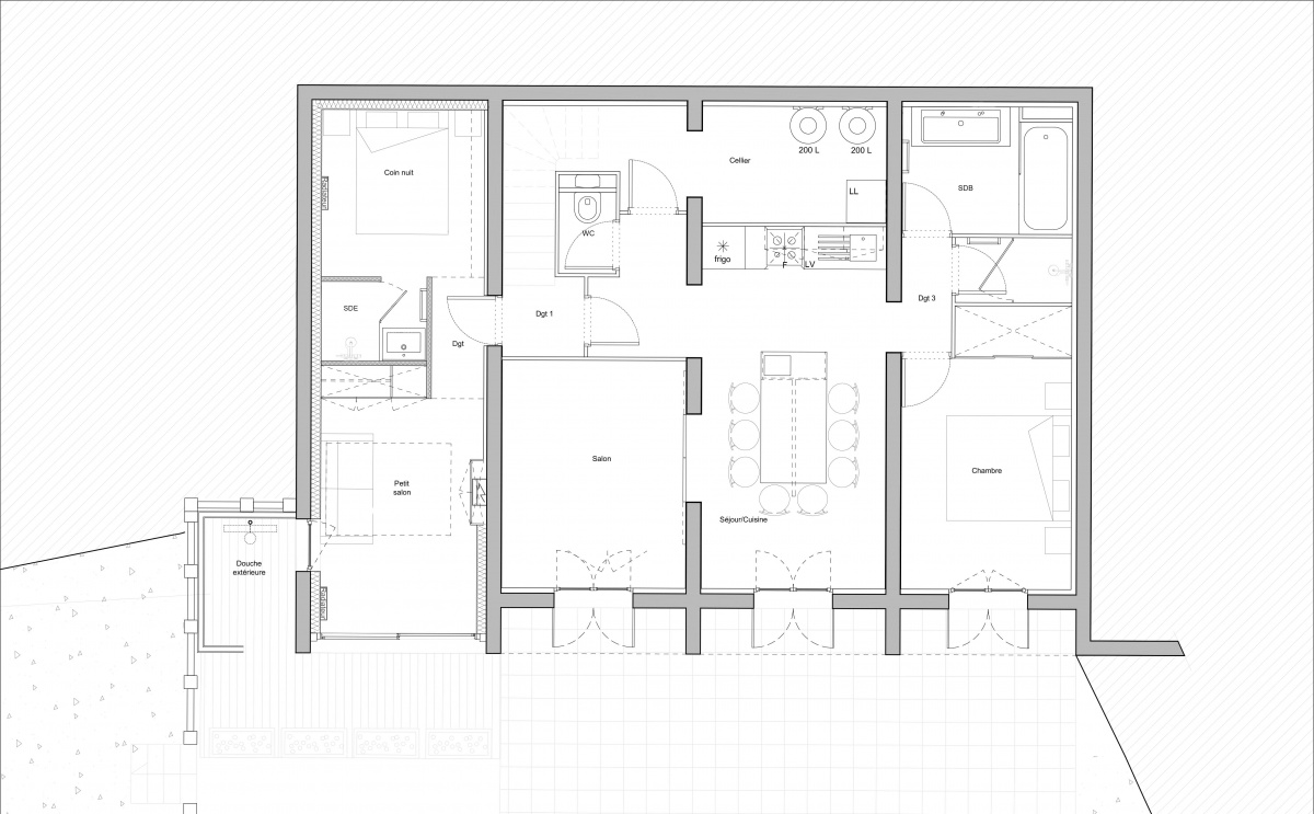 Rnovation d'une maison individuelle  Lge-Cap-Ferret : Plan projet