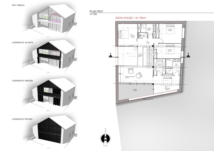 Reconversion d'une grange en loft  Vic-en-Bigorre (65) : planche 3BIS