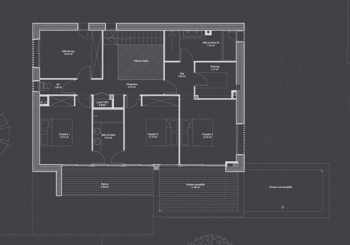 Maison contemporaine basse consommation : 02 Plan etage copie