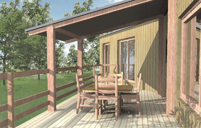 Maison bois : terrasse exterieure bois