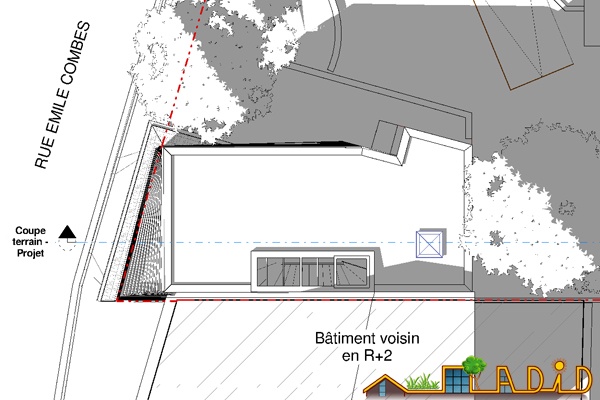 Extension/surlvation d'une ancienne curie/garage : 13-020 - Projet - Toiture