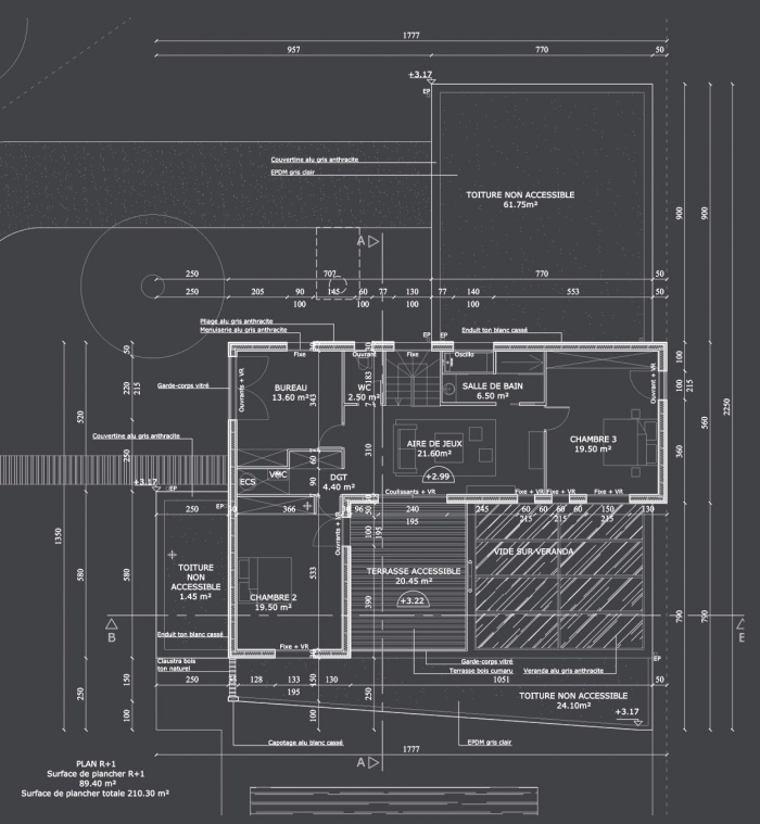 Maison S : Plan R+1 projet