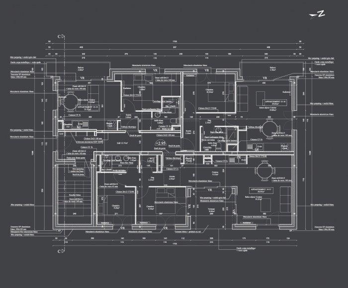 Bureaux mdicaux et logements collectifs  Lormont : Plan type logements