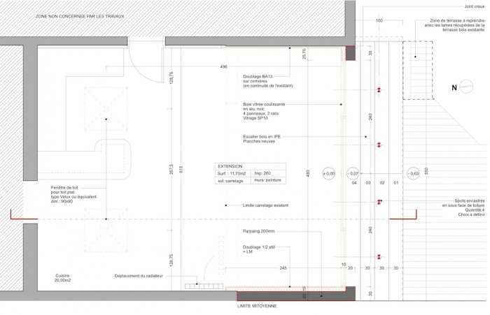 Extension d'une maison de ville : Plan de l'extension