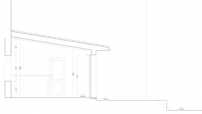 Extension d'une maison de ville : Coupe sur existant