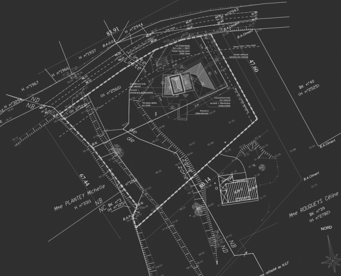 Maison  auvents : Plan masse