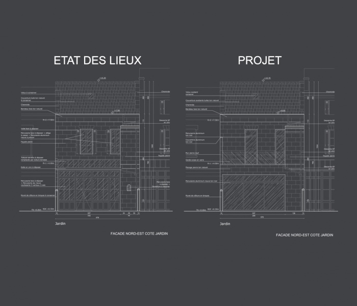 Rnovation complte d'une maison de ville : Dessin de la faade